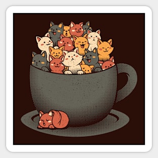 Kitten Latte Overflow Cat by Tobe Fonseca Sticker